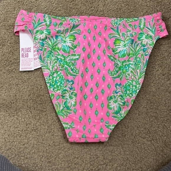 Lilly Pulitzer Pink Shandy Oh Diamond Girl High Waisted Clancy Bikini Bottom - Picture 8 of 8